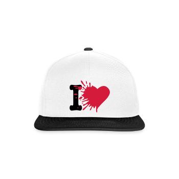 i love - Casquette snapback - blanc/noir - Devant