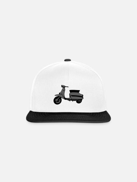 Motorroller Roller Blechroller - Snapback Cap - Weiß/Schwarz