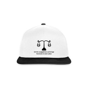 Sternzeichen Waage - Snapback Cap - Weiß/Schwarz - Vorne