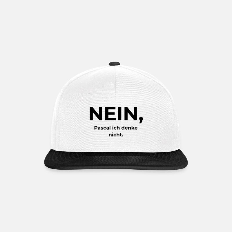NEIN, - Snapback Cap - Weiß/Schwarz