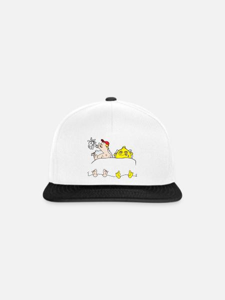 Zitrone im Bett - Snapback Cap - Weiß/Schwarz