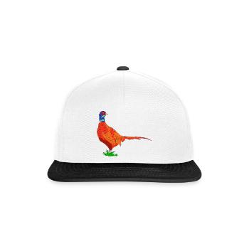 fasan vogel jäger - Snapback Cap - Weiß/Schwarz - Vorne