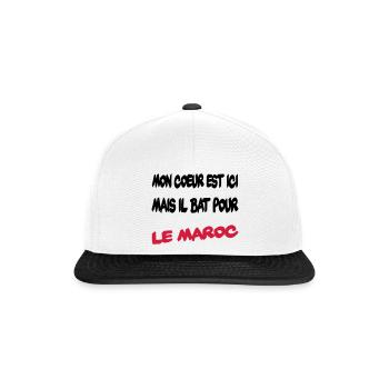 Mon coeur bat pour le Maroc - Casquette snapback - blanc/noir - Devant