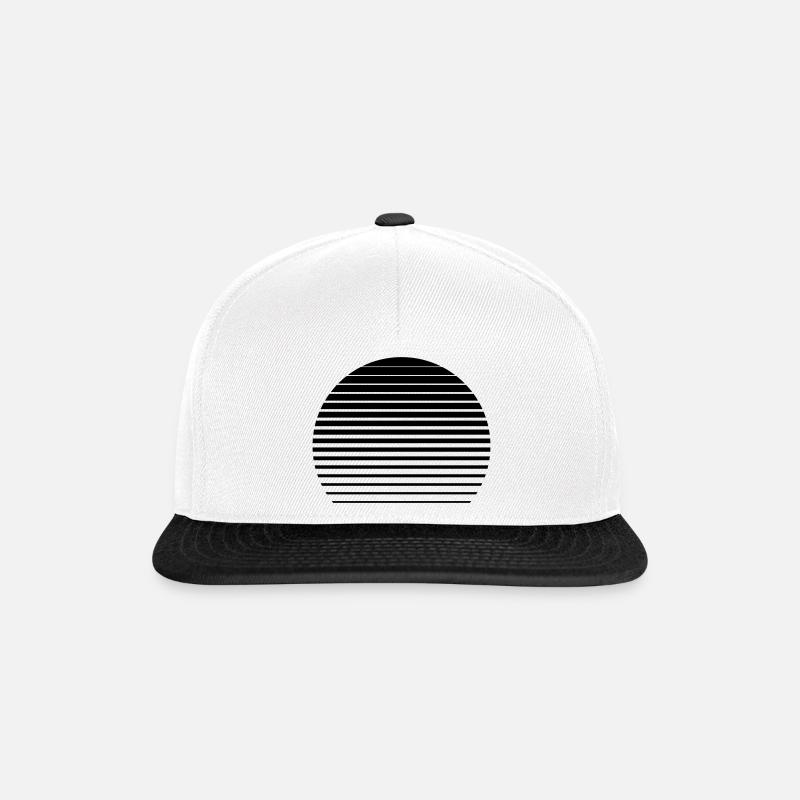 Cercle de lignes - Casquette snapback - blanc/noir