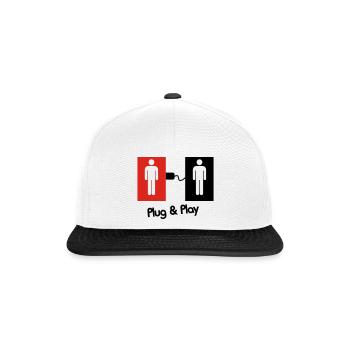 Plug & Play Gay Love ! - Snapback Cap - Weiß/Schwarz - Vorne
