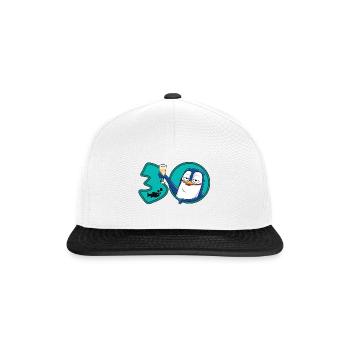 30 ans anniversaire pingouin - Casquette snapback - blanc/noir - Devant