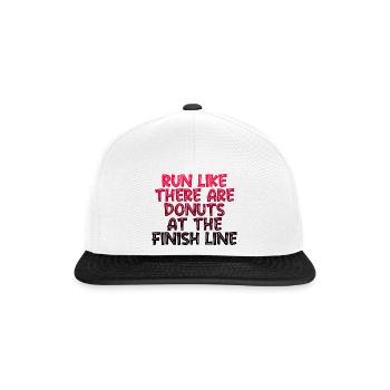 Run Like There Are Donuts At The Finish Line 4 - Snapback Cap - white/black - Front