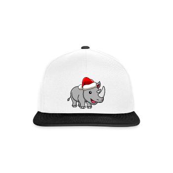 Nashorn Weihnachten Comic - Snapback Cap - Weiß/Schwarz - Vorne