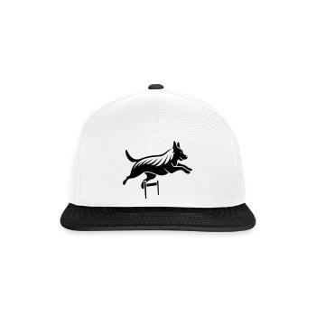 Jumping Dog - Snapback Cap - white/black - Front