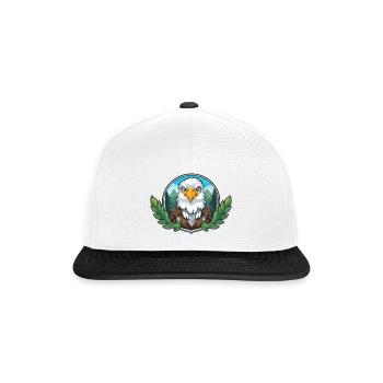Gardien du pygargue à tête blanche dans la forêt - Casquette snapback - blanc/noir - Devant
