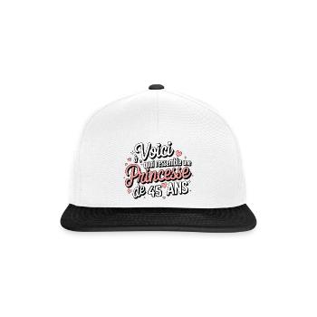 Princesse 45 Ans - Casquette snapback - blanc/noir - Devant