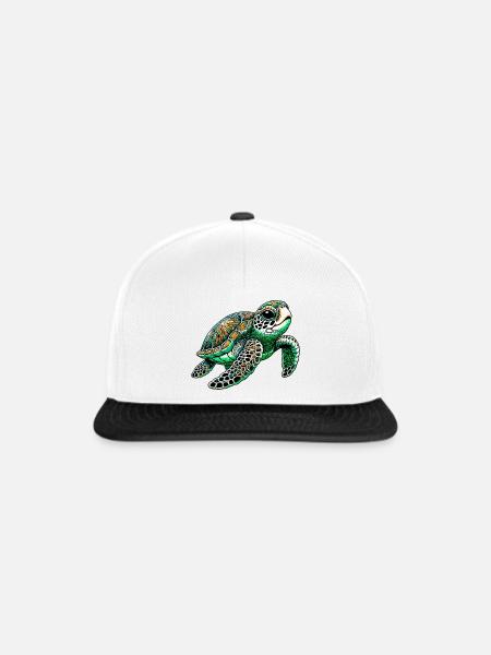 Schildkröte - Snapback Cap - Weiß/Schwarz