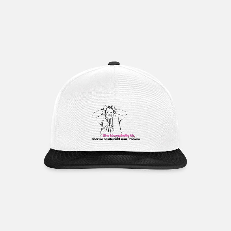 Problem und Lösung Kopie - Snapback Cap - Weiß/Schwarz