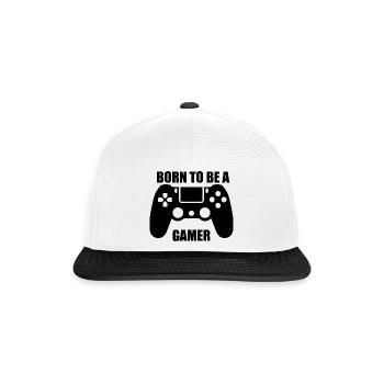 Gamer Design - Snapback Cap - Weiß/Schwarz - Vorne