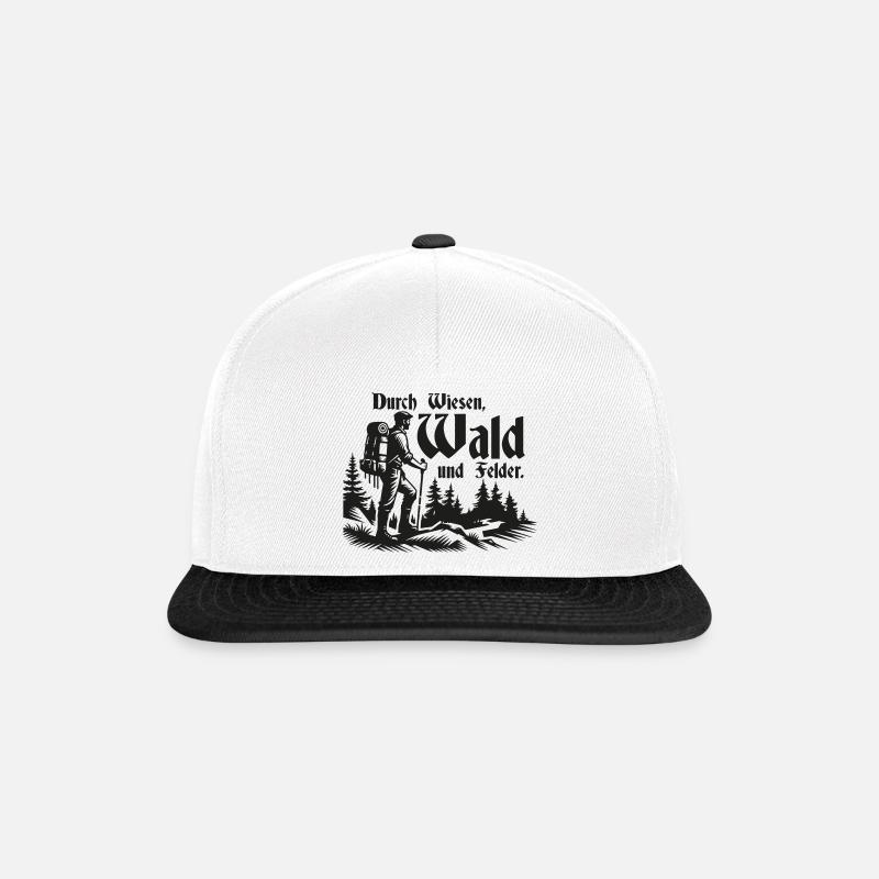 Durch Wiesen, Wald und Felder - Snapback Cap - Weiß/Schwarz