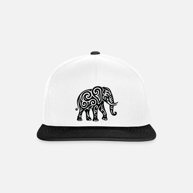 Elefant by N.J. Desgin - Snapback Cap - white/black
