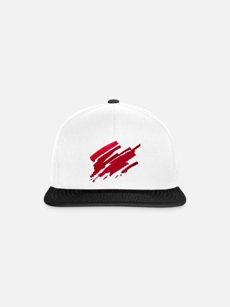 Farbe - Rot - Abstrakt - Snapback Cap - Weiß/Schwarz