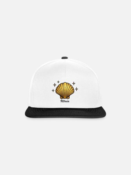 Jakobsmuscheln auf dem Jakobsweg - Snapback Cap - Weiß/Schwarz