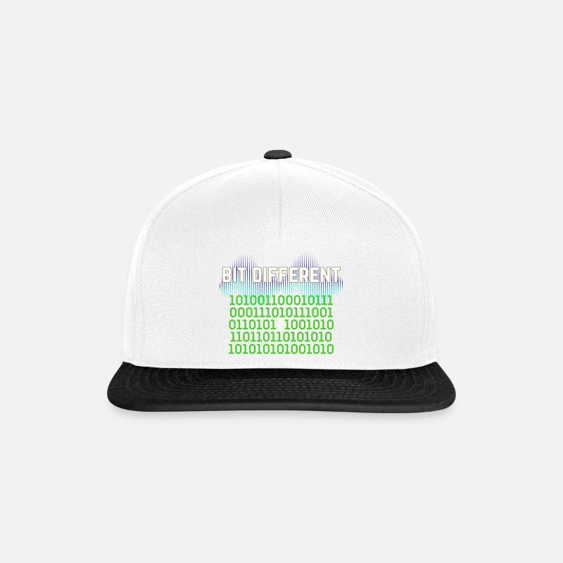 Bit Different - Nerdy Binary Error Design - Snapback Cap - white/black