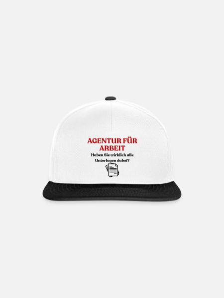 Agentur für Arbeit Design - Snapback Cap - Weiß/Schwarz