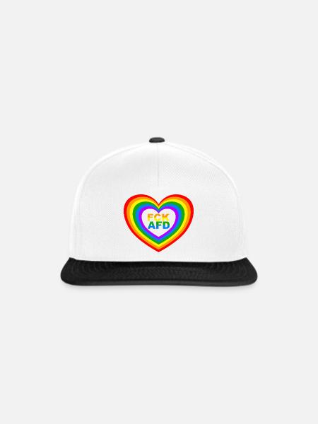 FCK AFD Herz - Snapback Cap - Weiß/Schwarz