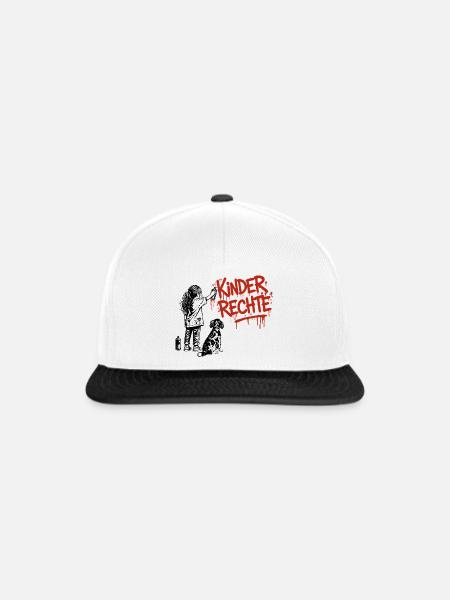 Kinderrechte Graffiti roter Schriftzug - Snapback Cap - Weiß/Schwarz