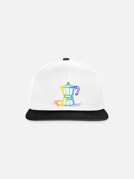 Time for Espresso Regenbogen - Snapback Cap - Weiß/Schwarz