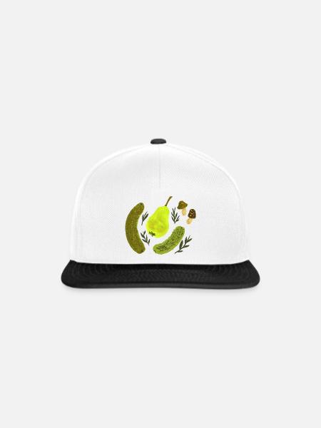 Gartenfrüchte Stillleben Collage - Snapback Cap - Weiß/Schwarz
