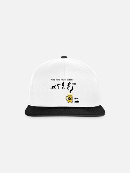 Bier Woche | Evolution | Bierglas | Saufen - Snapback Cap - Weiß/Schwarz