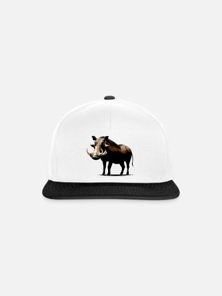 Warzenschwein - Snapback Cap - Weiß/Schwarz