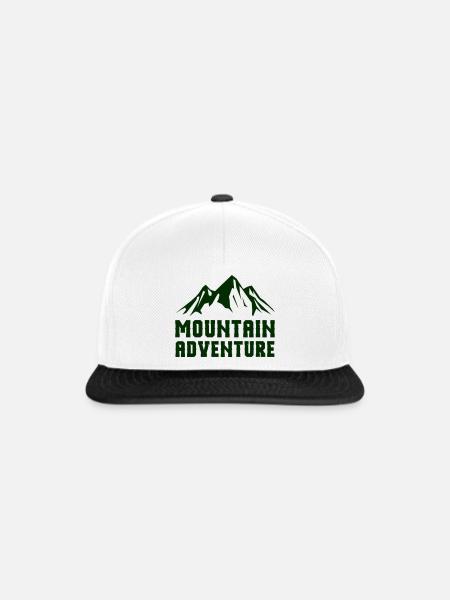 Bergabenteuer Mountain Design - Snapback Cap - Weiß/Schwarz