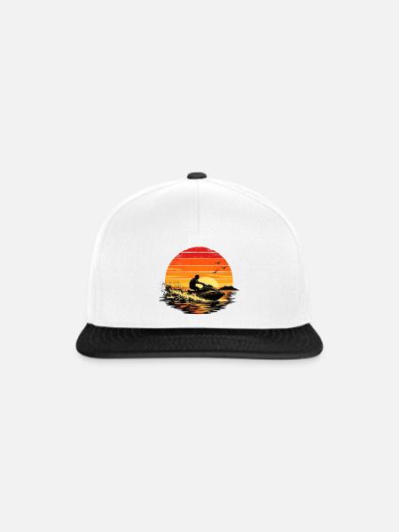 Sunset Jet Ski Escape - Snapback Cap - Weiß/Schwarz