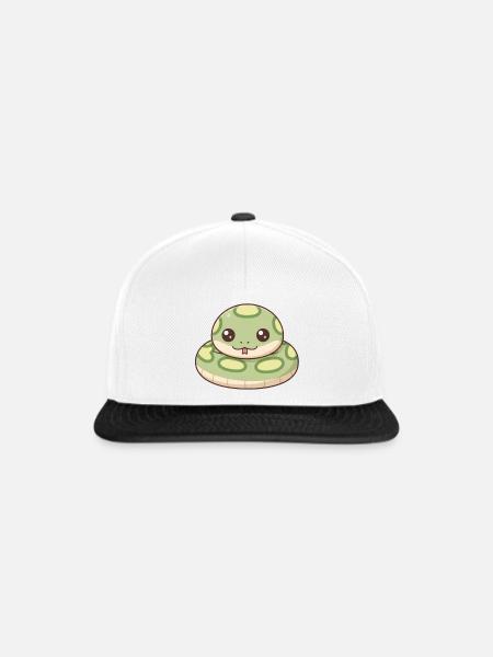 Anakonda Schlange - Snapback Cap - Weiß/Schwarz