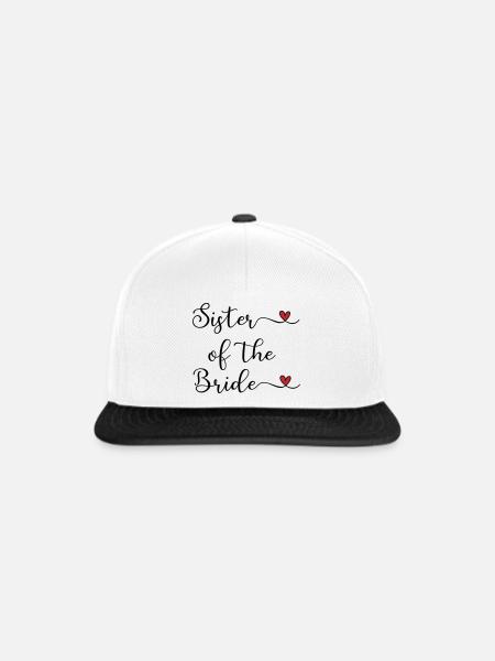 Schwesterherz der Braut – Typografie - Snapback Cap - Weiß/Schwarz