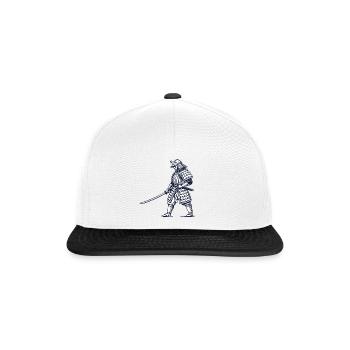 Samurai Krieger – Ehre, Disziplin & Stärke - Snapback Cap - Weiß/Schwarz - Vorne