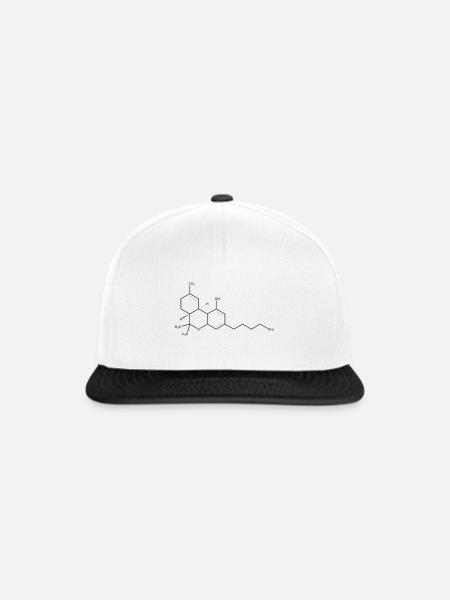 THC Molekül Schwarz - Snapback Cap - Weiß/Schwarz