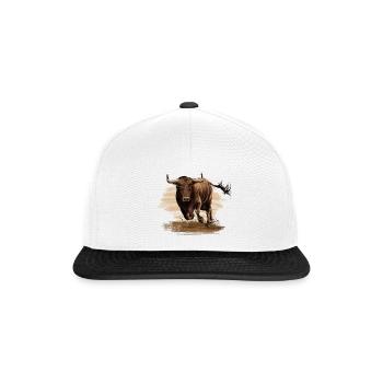 Stier - Snapback Cap - Weiß/Schwarz - Vorne