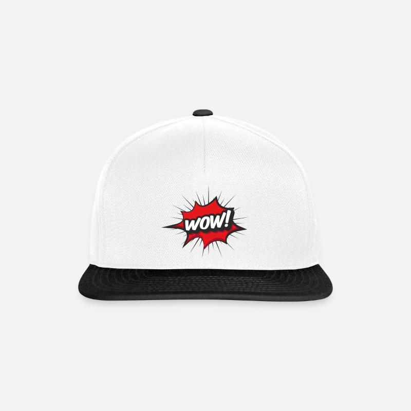 WOW wow! - Snapback Cap - white/black