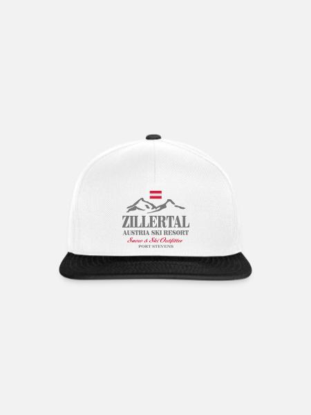 Zillertal - Austria Flag - Snapback Cap - Weiß/Schwarz