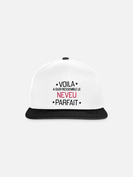 Nichte / Neffe / Onkel / Tante - Snapback Cap - Weiß/Schwarz