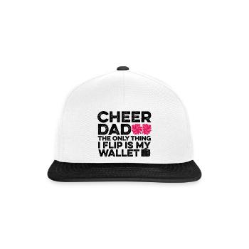 Cheer Dad The Only Thing I Flip Is My Wallet Gymna - Snapback Cap - Weiß/Schwarz - Vorne