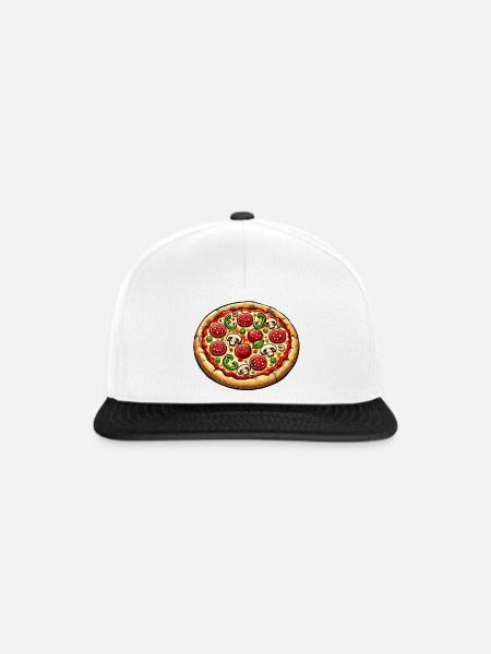 pizza - Snapback Cap - Weiß/Schwarz