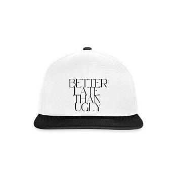 better late than ugly - Snapback Cap - Weiß/Schwarz - Vorne