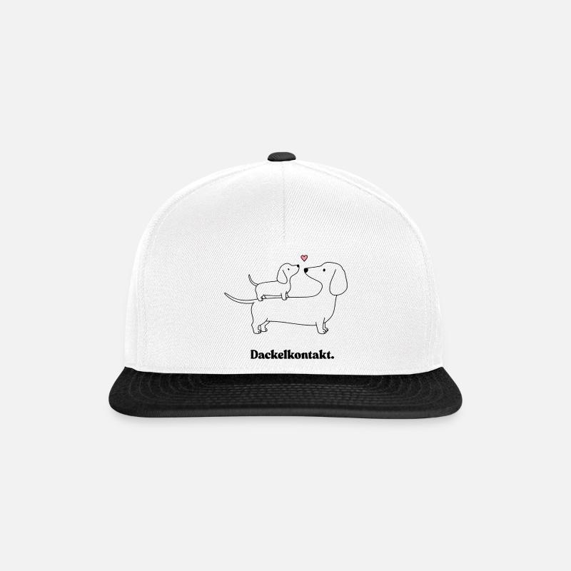 Dackelkontakt - Snapback Cap - Weiß/Schwarz