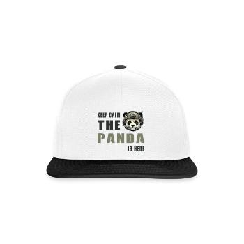 Tactical Panda – Keep Calm - Snapback Cap - white/black - Front