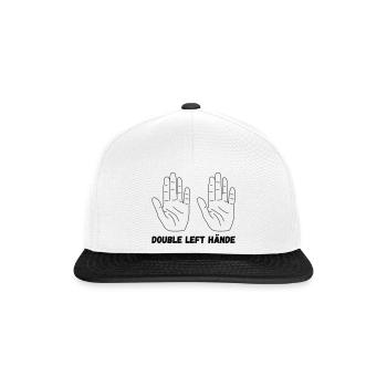 Double Left Hände - Snapback Cap - Weiß/Schwarz - Vorne