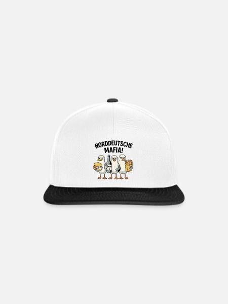 Norddeutsche Mafia - Snapback Cap - Weiß/Schwarz