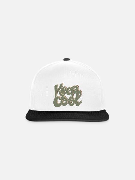 KEEP COOL - Snapback Cap - Weiß/Schwarz
