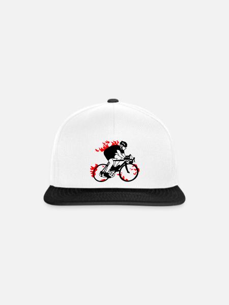 Rennradfahrer - Snapback Cap - Weiß/Schwarz