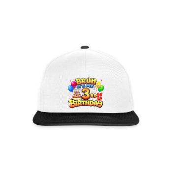 3rd birthday shirt 3rd birthday gift boy girl 3rd - Casquette snapback - blanc/noir - Devant